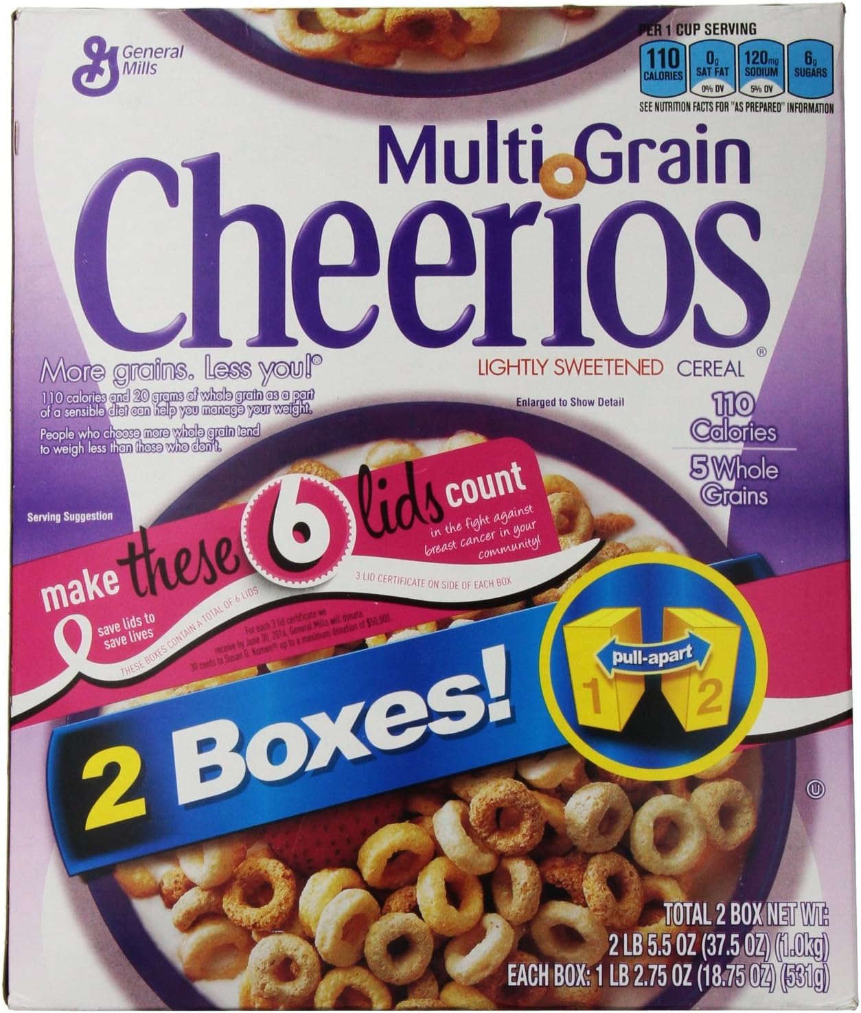 General Mills Multigrain Cheerios Cereal, Lightly Sweetened, 37.5 Ounce