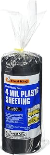 Frost King 350B Black Polyethylene Sheeting 3x50 ft 4 Mil Thick - Heavy Duty Plastic Tarp for Weed Barrier, Moisture Control, Covers