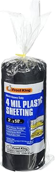 Frost King 350B Polyethylene Sheeting, 3 x 50 x 4 Mil, Black
