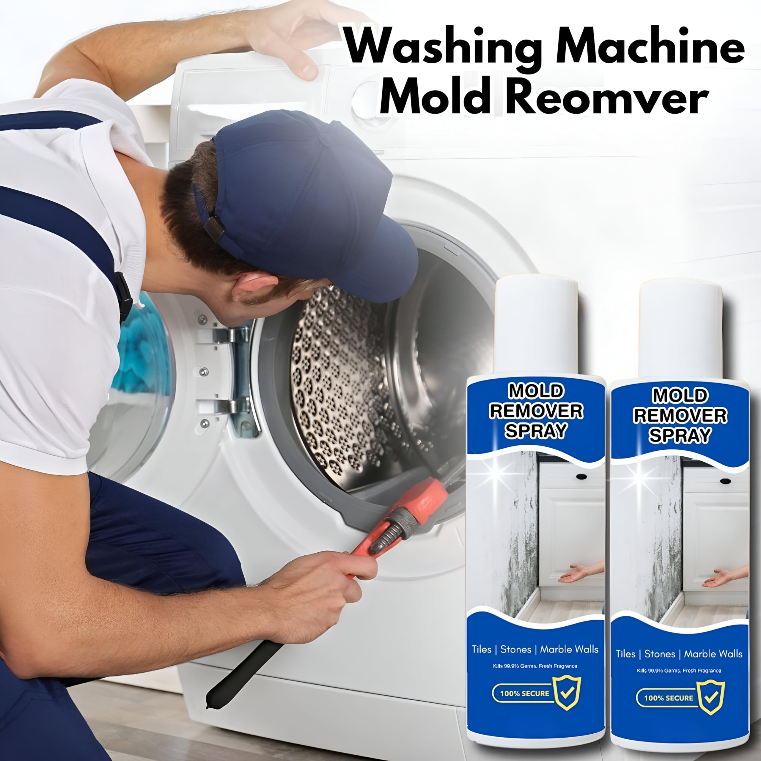 Mold Removal Spray - 100ml - Fast Acting & Effective on Walls, Ceilings, Tiles & Bathroom Surfaces - Removes Stubborn Mold 4