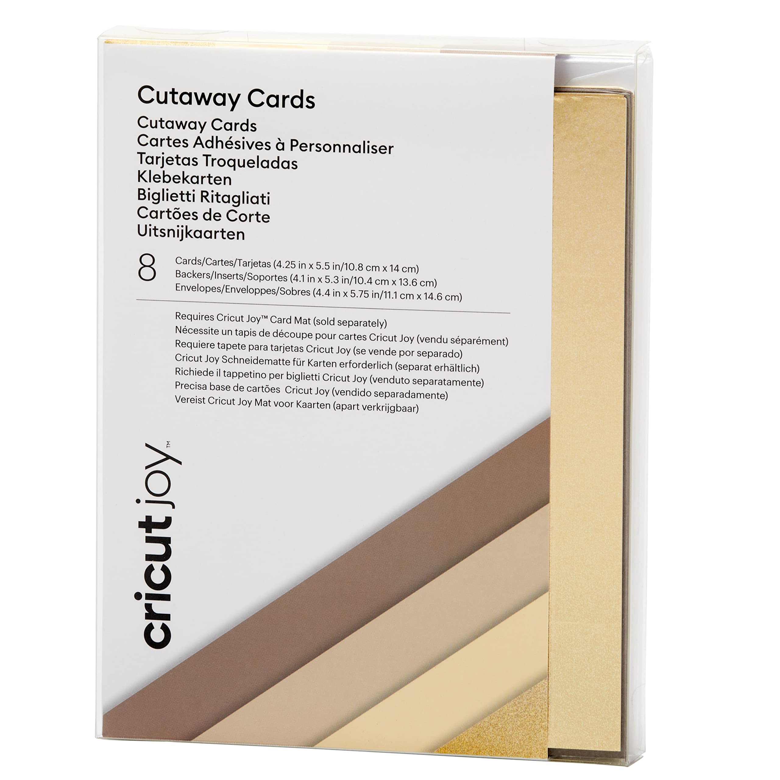 Cricut Joy Cutaway Cards | Neutrals | 10.8cm x 14cm (4.25" x 5.5") | 8-Pack | for use with Cricut Joy