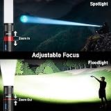 LED Torch/UV Torch Rechargeable 2 in 1, Laitver 2000L Super Bright Black Light with 395nm UV Ultraviolet-6 Modes,Zoomable,Long Lasting,Waterproof Mini Flashlight for Lighting,Pet Urine Stain Detection - 6