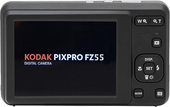 Kodak PIXPRO FZ55 Black 16MP Digital Camera 5X Optical Zoom 28mm Wide Angle 1080P Full HD Video 2.7 LCD Camera + 64GB Card and Reader + Case + Memory Wallet + Tripod + Cleaning Bundle