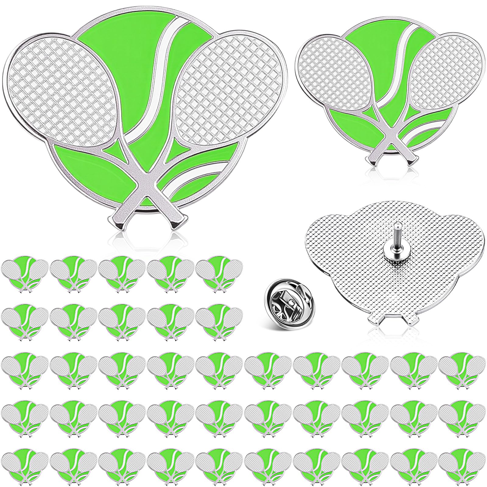 Tondiamo Sports Ball Lapel Pin Bulk Baseball Football Softball Tennis Brooch for Team Training Backpack Hat Cloth Accessories(100 Pcs,Tennis)