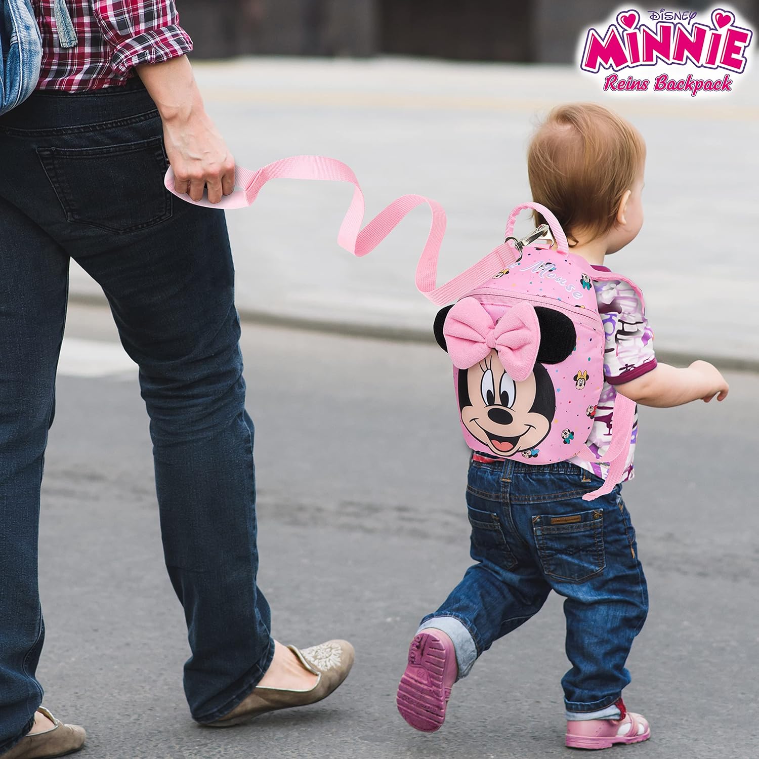 Disney Minnie Mouse Mini Backpack with Toddler Safety Harness for Girls 9x8” Daycare Bag Backpack with Leash Preschool Outdoor Travel Gifts - Image 4