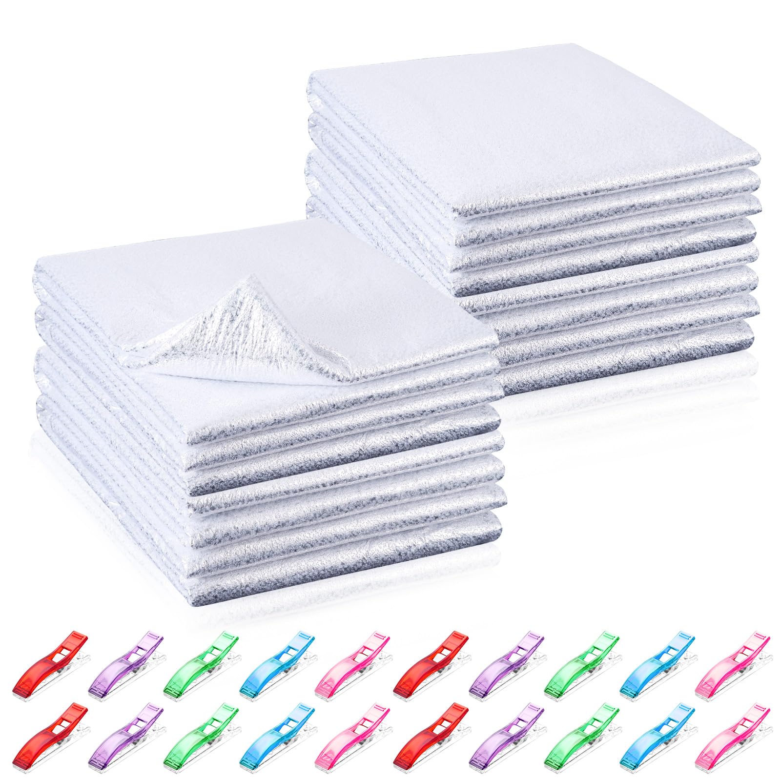Treela 4 Pcs 45 x 60 Inch Heat Resistant Batting for Potholders with Clips