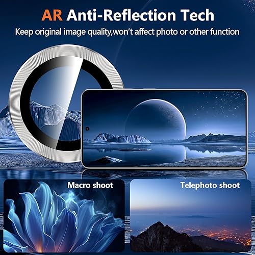 Vista 1004 de para Samsung Galaxy Z Flip 7 Protector de Lente de Cámara, Cubierta de Lente de Vidrio Templado con Anillo de Metal Individual, [Fuerte Adhesión] 1