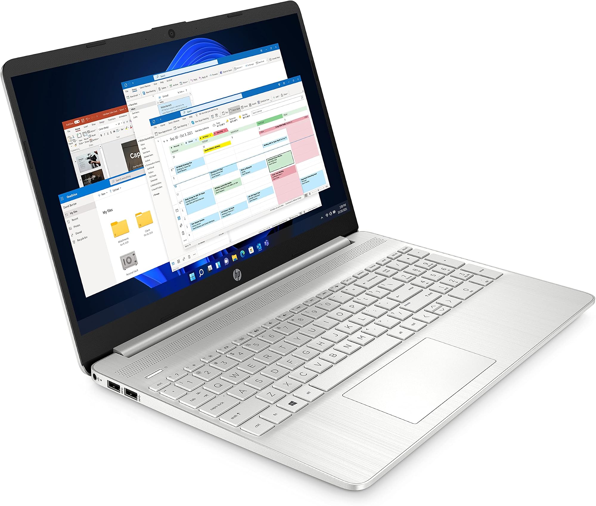 HP Laptop PC 15s-fq2039sa | Intel Core i3-1115G4 Processor | 4GB RAM | 128GB SSD | Intel UHD Graphics | 15.6 inch Full HD 16:9 display | Windows 11 Home in S Mode | Natural Silver: image 1 of 8
