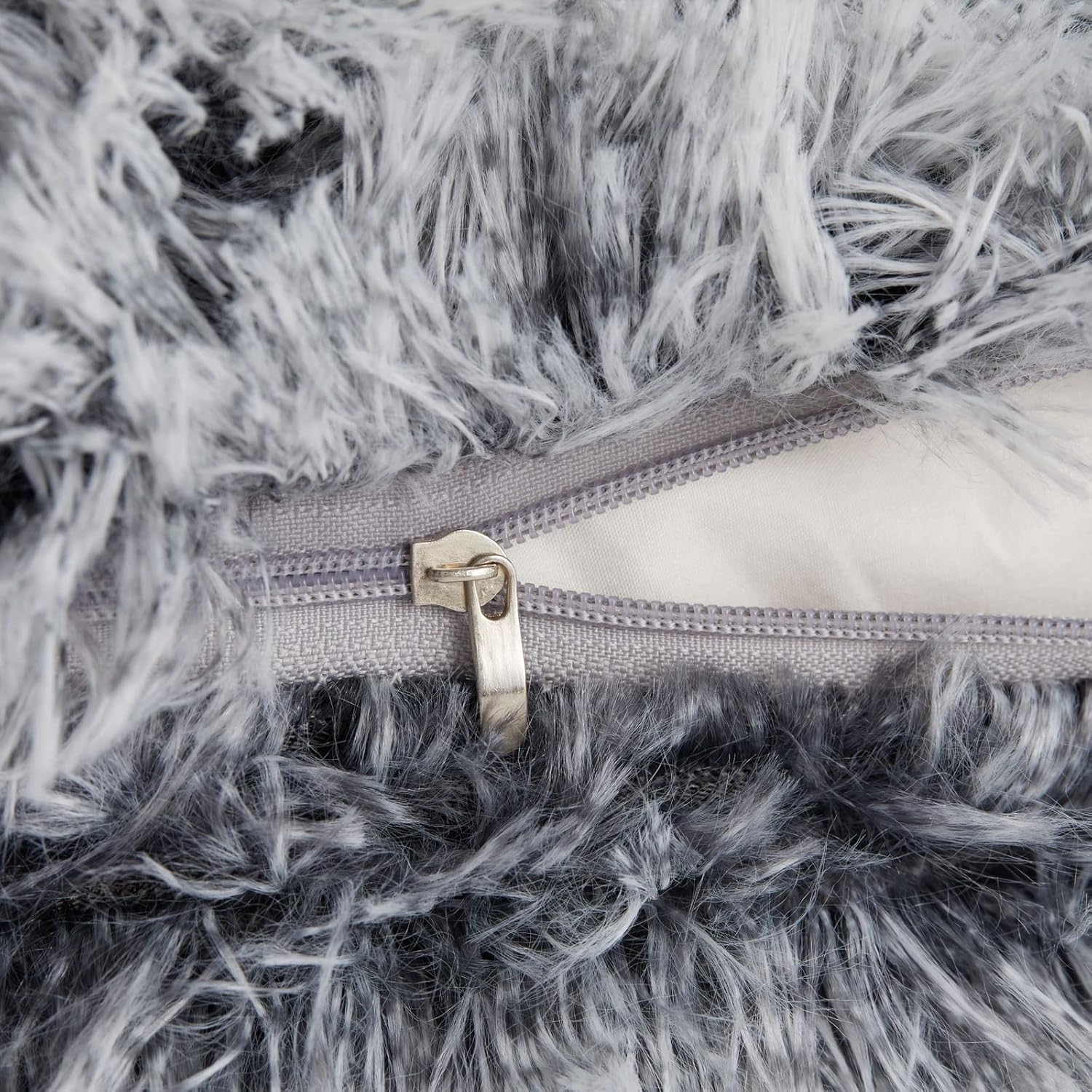 Juvale Grey Faux Fur Throw Pillow Covers, Fuzzy Home Decor (20 x 20 Inches, 2 Pack) : Home & Kitchen