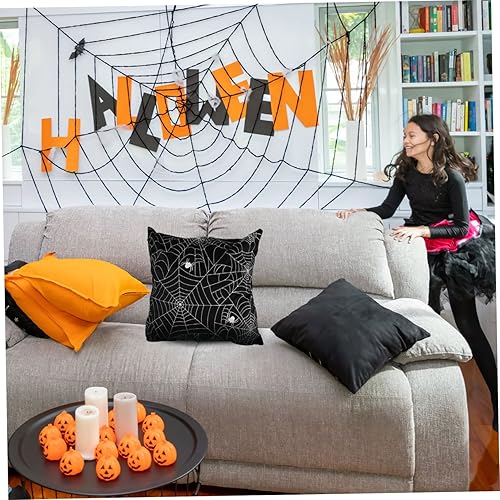Miniatura 3 de Fundas de almohada de Halloween para el hogar, fundas de almohada de Halloween, fundas de almohada de telaraña, fundas de almohada para sofá de 18 x