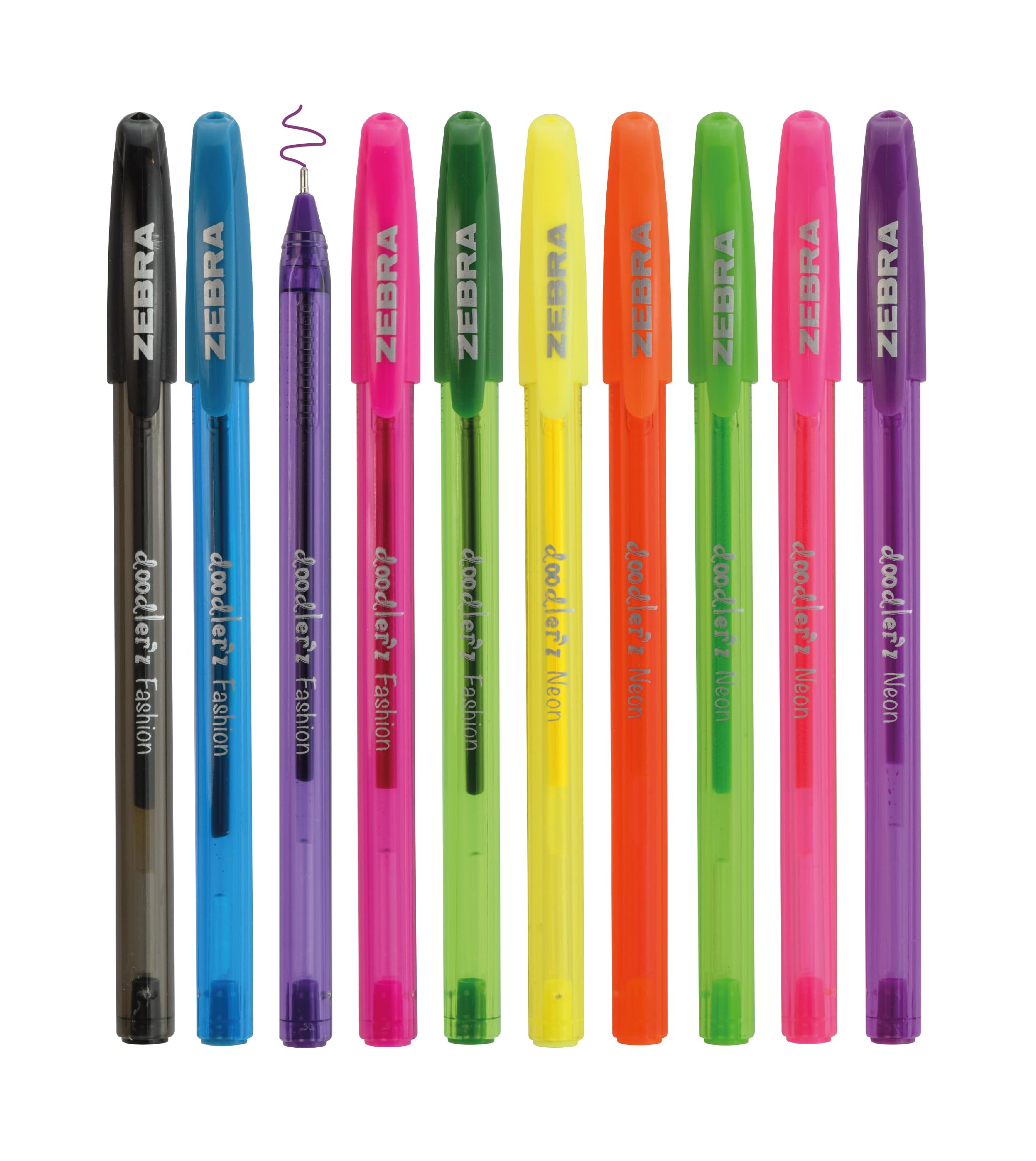 Zebra Pen Doodler'z Gel Pens for Writing 10pk, 1.0 Metallic Pens Multicolour, Smudge Proof, Water Resistant Glitter Pens
