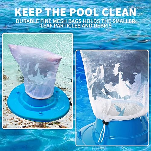 Miniatura 6 de Paquete de 6 bolsas de filtro de malla fina de 24 x 16 pulgadas para aspiradores de hojas, bolsa de repuesto de red para aspiradora de piscina con