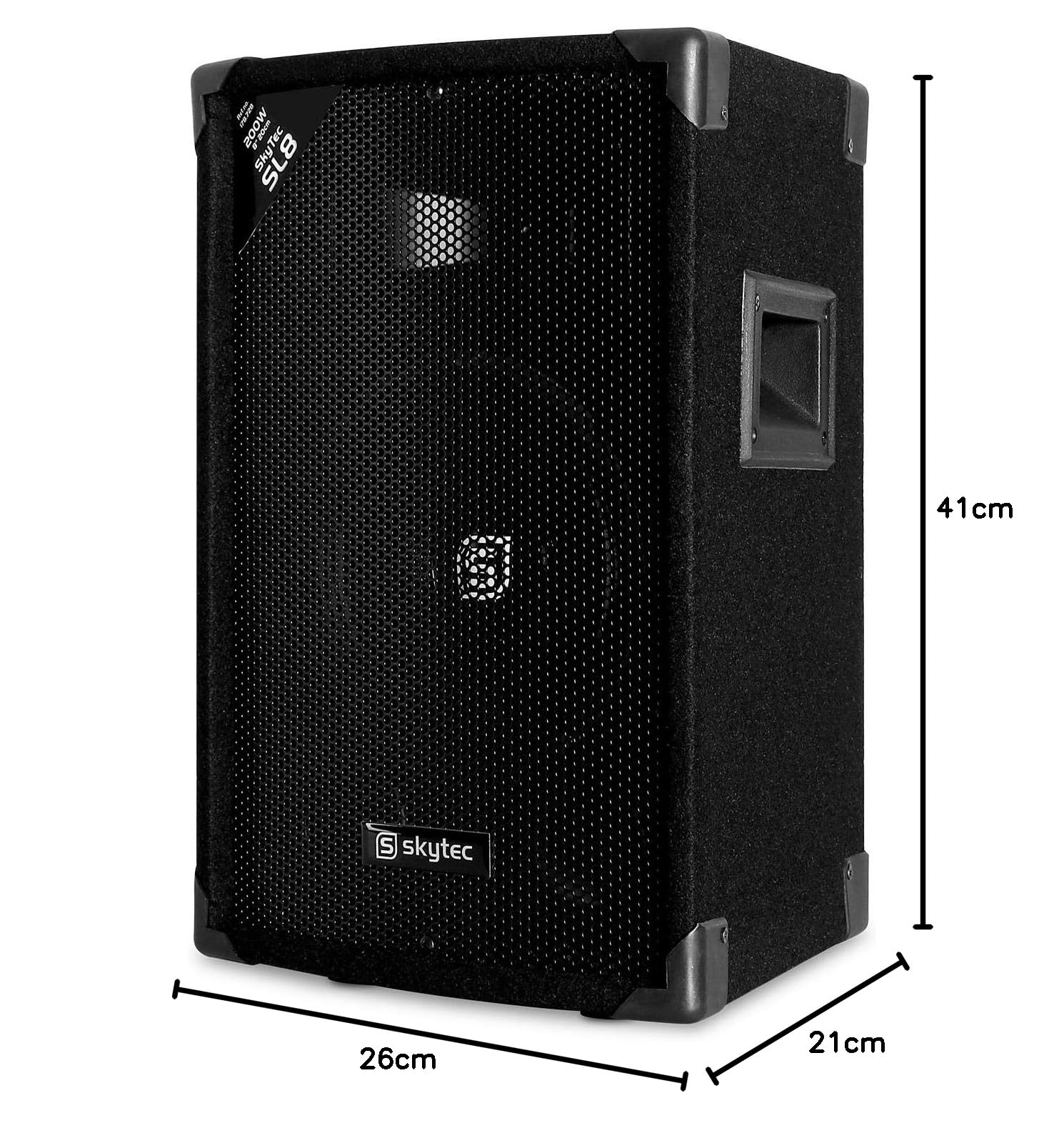 SkyTec SL8 Coppia di scatole passive 8" Woofer 200 Wmax/400 W punta 2 vie Bass Reflex Piezohorn