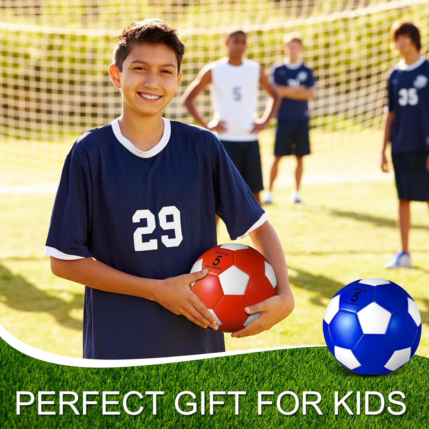 Libima 13 Pcs Soccer Ball Bulk 10 Pcs Official Size 4, 5 Soccer Ball with 2 Pump and Carry Bag Outdoor Indoor Training Practice Football Sports Party Back to School