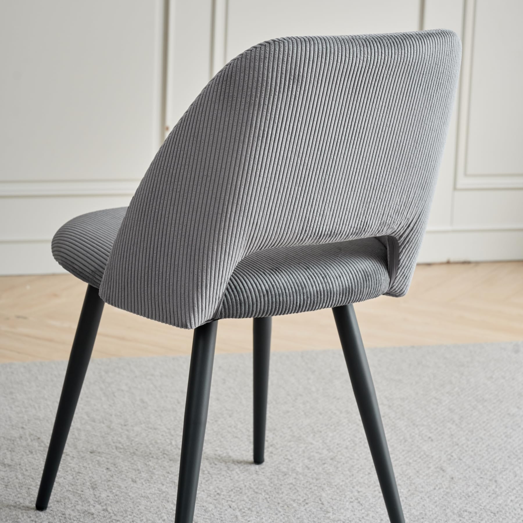 Esstisch und Stuhlset, Rechteckiger Esstisch 140 * 80 * 75 cm, 6 Gepolsterte Küchenstühle, 7 Teiliges Esszimmer und Stuhlset, für Esszimmer, Küche (Marmormuster + Grau)