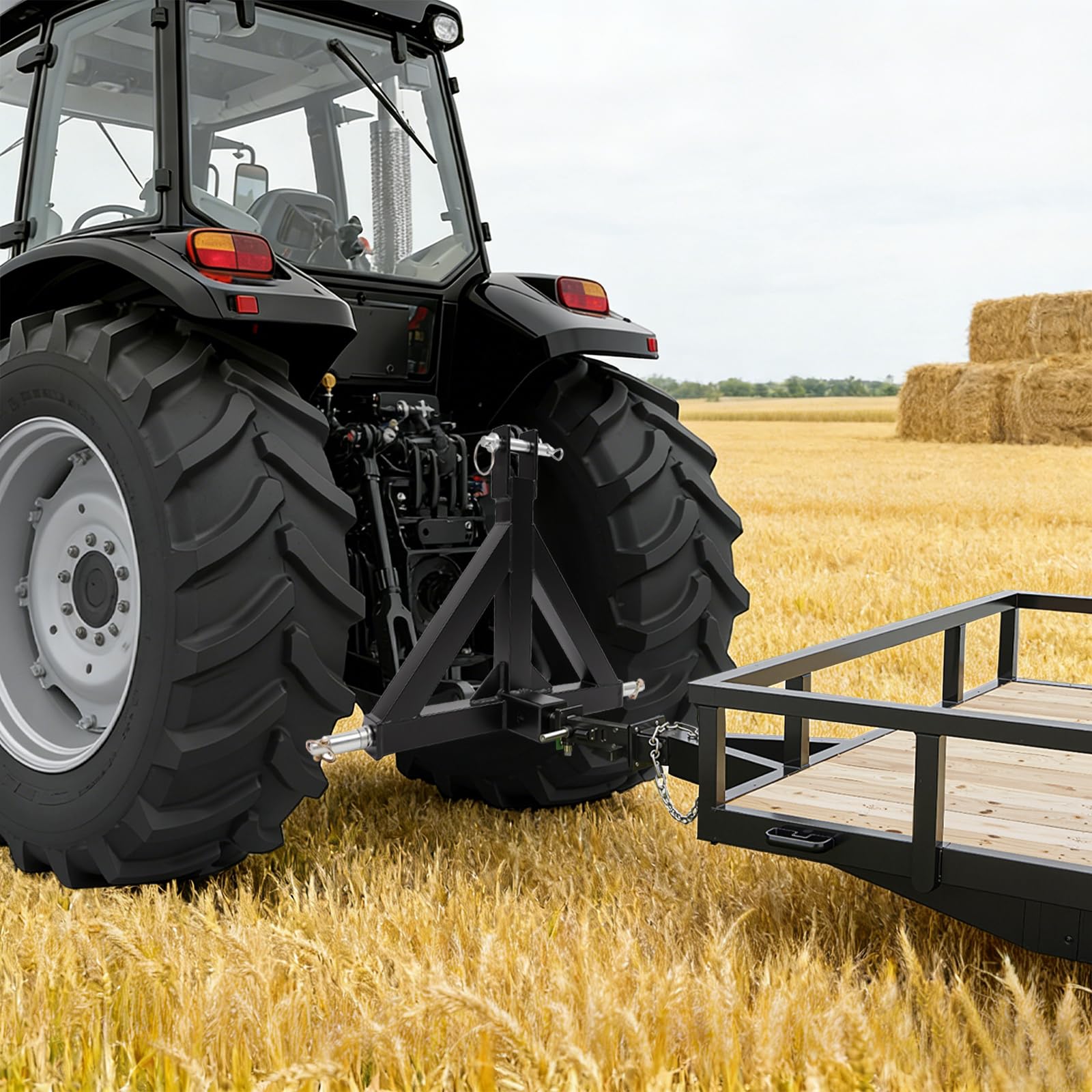 3-Punkt-Anhängerkupplung, Zugkupplungsadapter für Traktor, Dreipunkt Anhängerkupplung mit 2 Zoll Empfänger, Ackerschiene Rasentraktor Abschleppstange für Landwirtschaft Industrie BAU