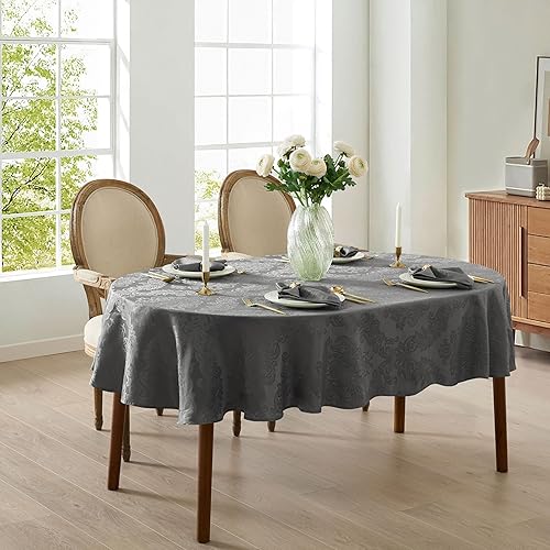 Vista 57 de Newbridge Barcelona - Manteles de tela de damasco, no planchables, antimanchas Borgoña