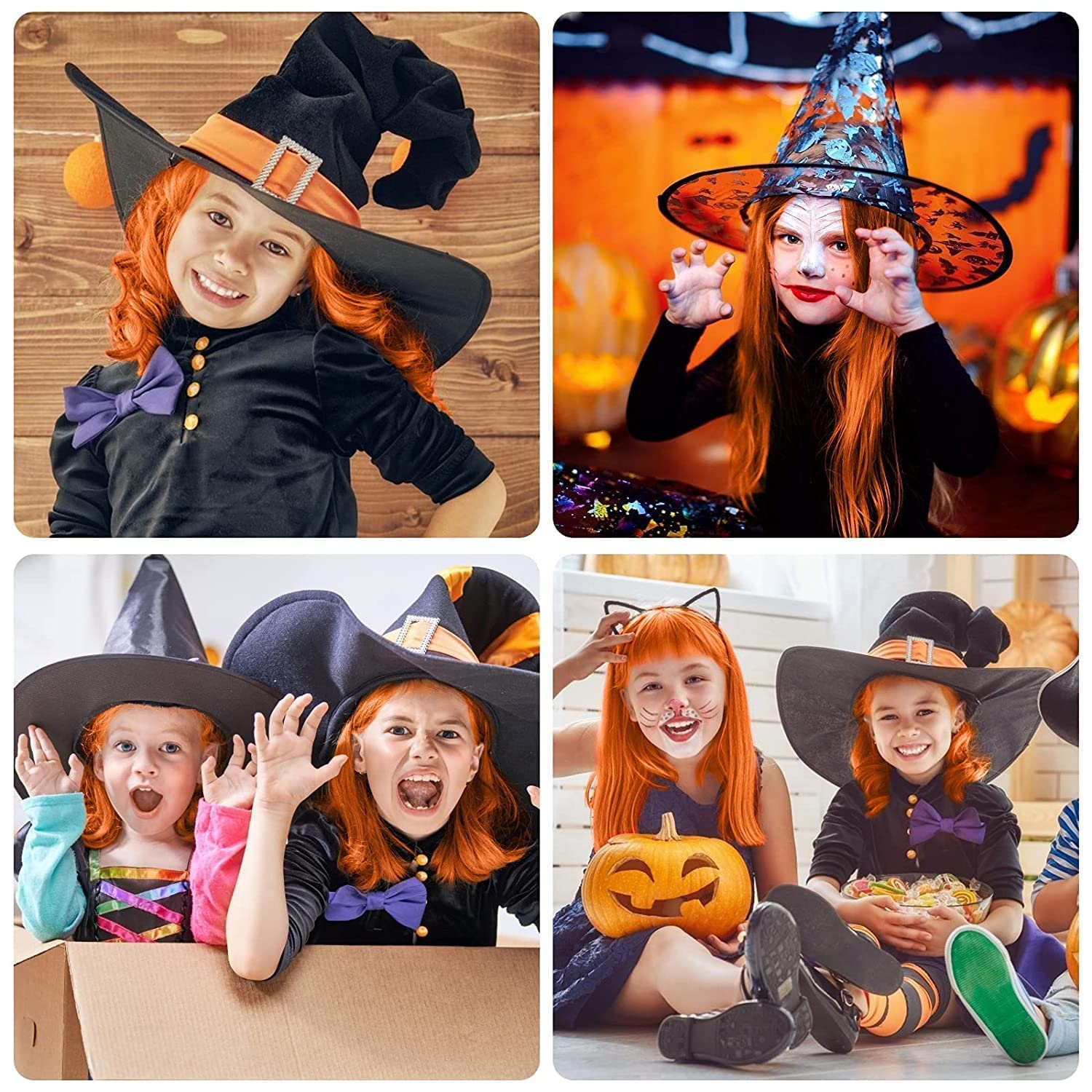 6 Pcs Capelli Gesso Pettine per Bambini, Gessetti per Capelli Temporaneo Gesso Colorantedi Regalo di Compleanno per Ragazze Età 6 7 8-12+per Halloween,Natale,Giorno dei Bambini(Bianco+Arancione)