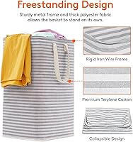 Vista 2 de Lifewit Cesta de Ropa Sucia Grande Plegable, Cesta de Ropa Sucia Independiente Impermeable con Asas de Fácil Transporte para Almacenamiento de Ropa