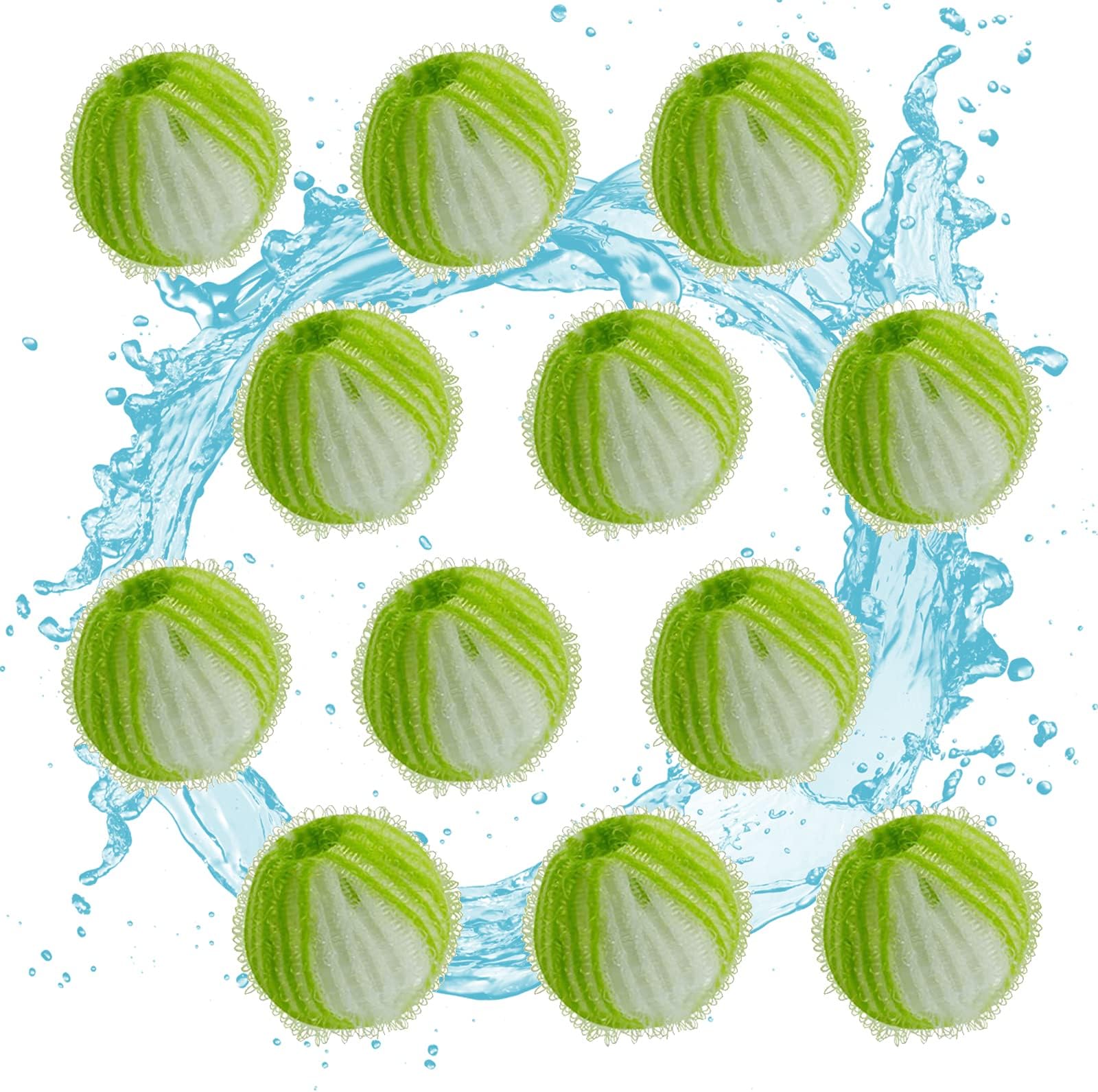 Zonadeals K-EYKONG Pet Hair Remover for Laundry, Pack of 12 Reusable Lint Remover, Washing Machine Hair Catcher, Washing Balls Dryer Balls for Clothing Dog Cat Pet Fur Remover, Green