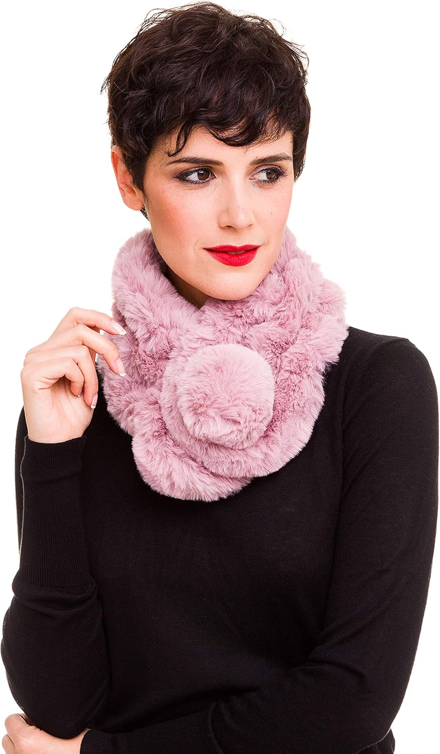 Fur Collar Scarf for Women Faux Fur Scarves Neck Shrug for Spring Fall Winter Coat Dress - Image 2