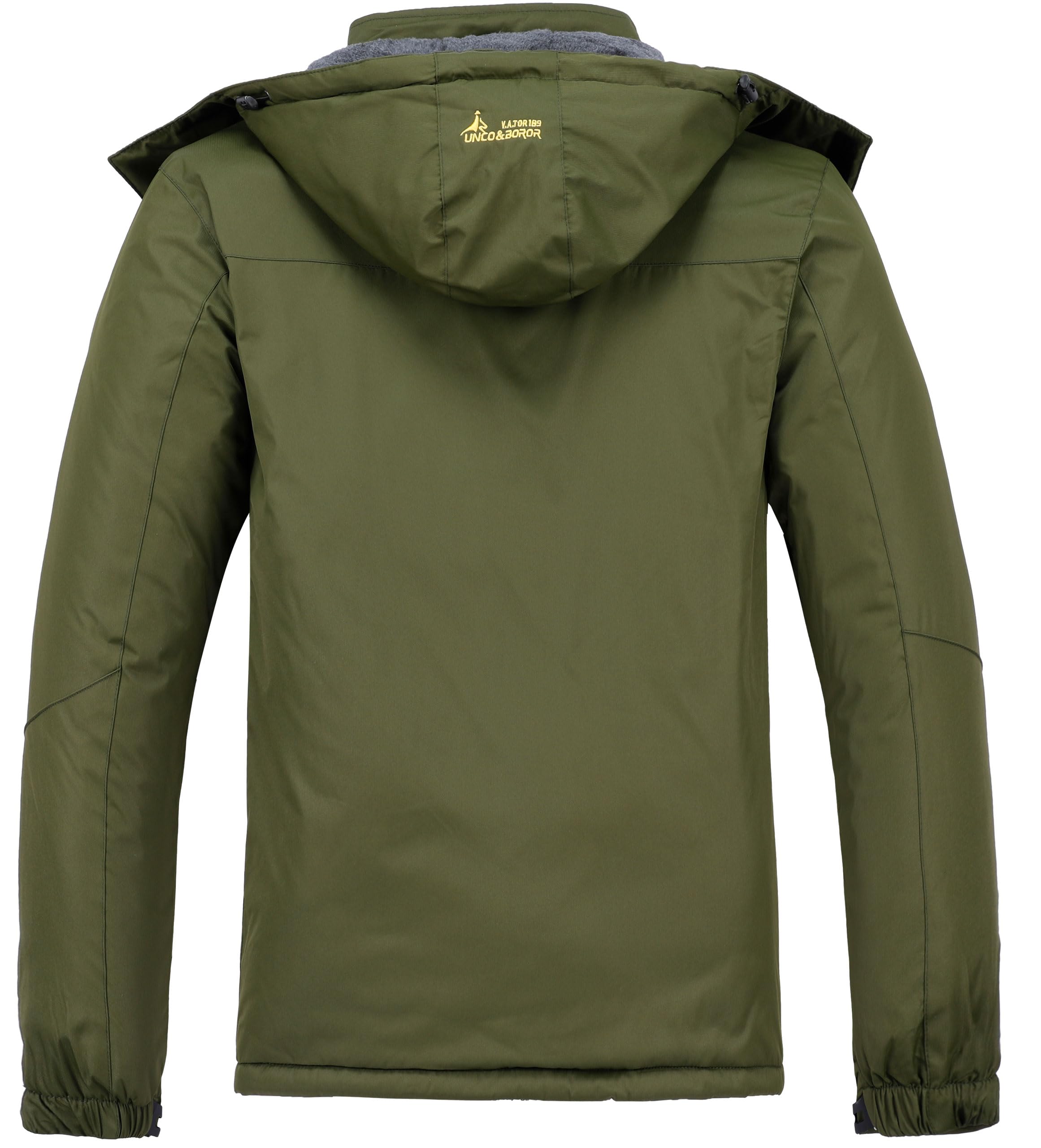 V.A.TOR 189 UNCO&BOROR Men's Winter Thermal Insulated Ski Jacket,Waterproof Coat with Hood for Hiking & Snowboarding(Green,L)