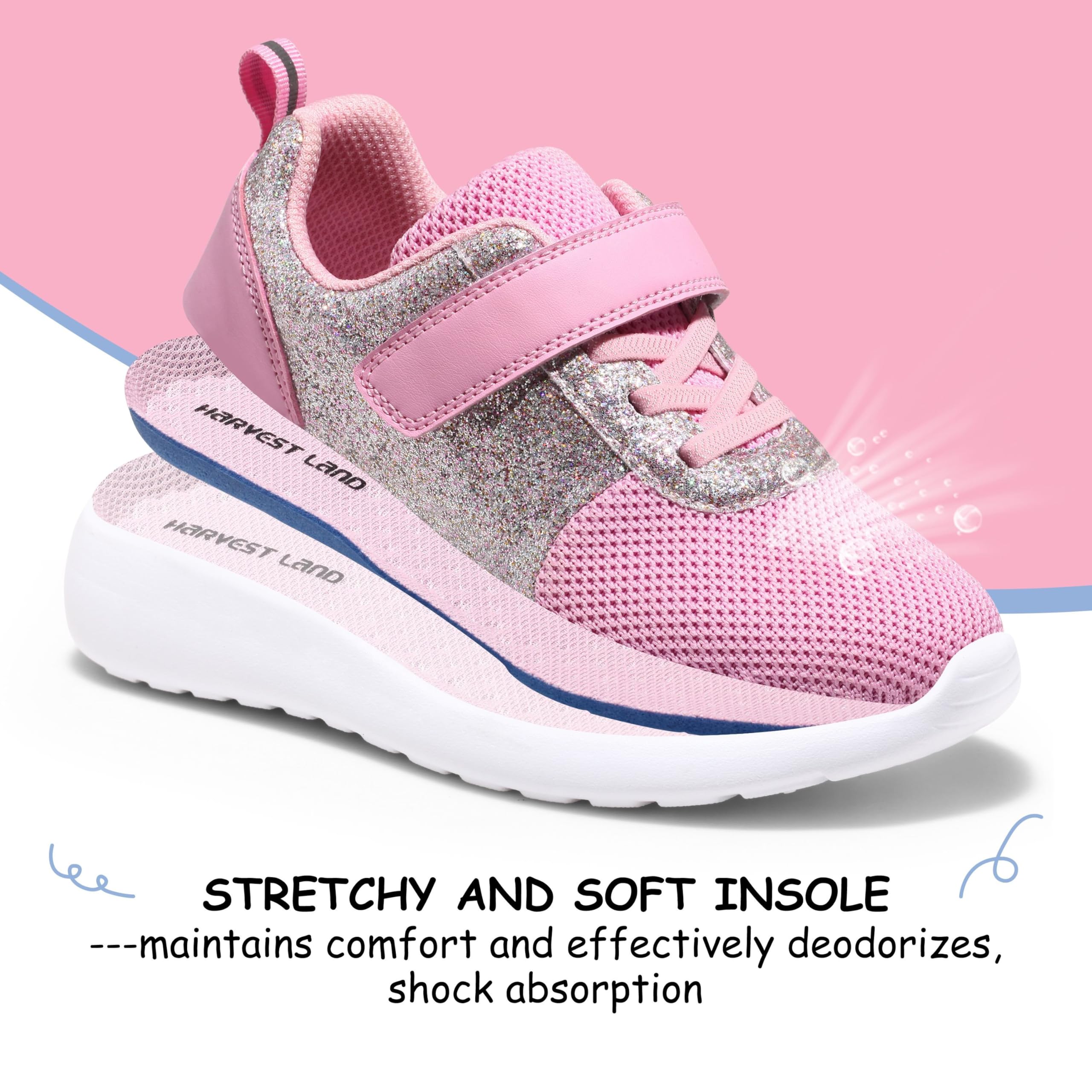 Harvest Land Zapatillas Niñas Deporte Transpirables Corre Ligero Antideslizante Tenis