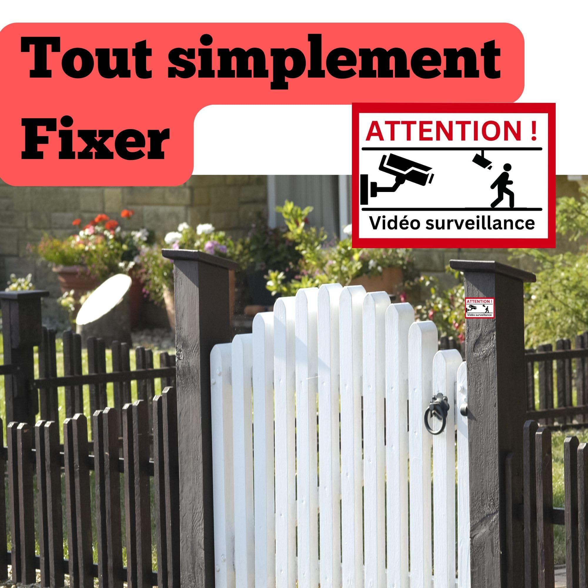 10 piezas Autocollants de Vidéosurveillance – Protection Efficace Contre les Cambriolages avec Couleurs de Signal – Resistants aux Intempéries et aux UV Faciles à Appliquer aprox. 80 x 50 mm