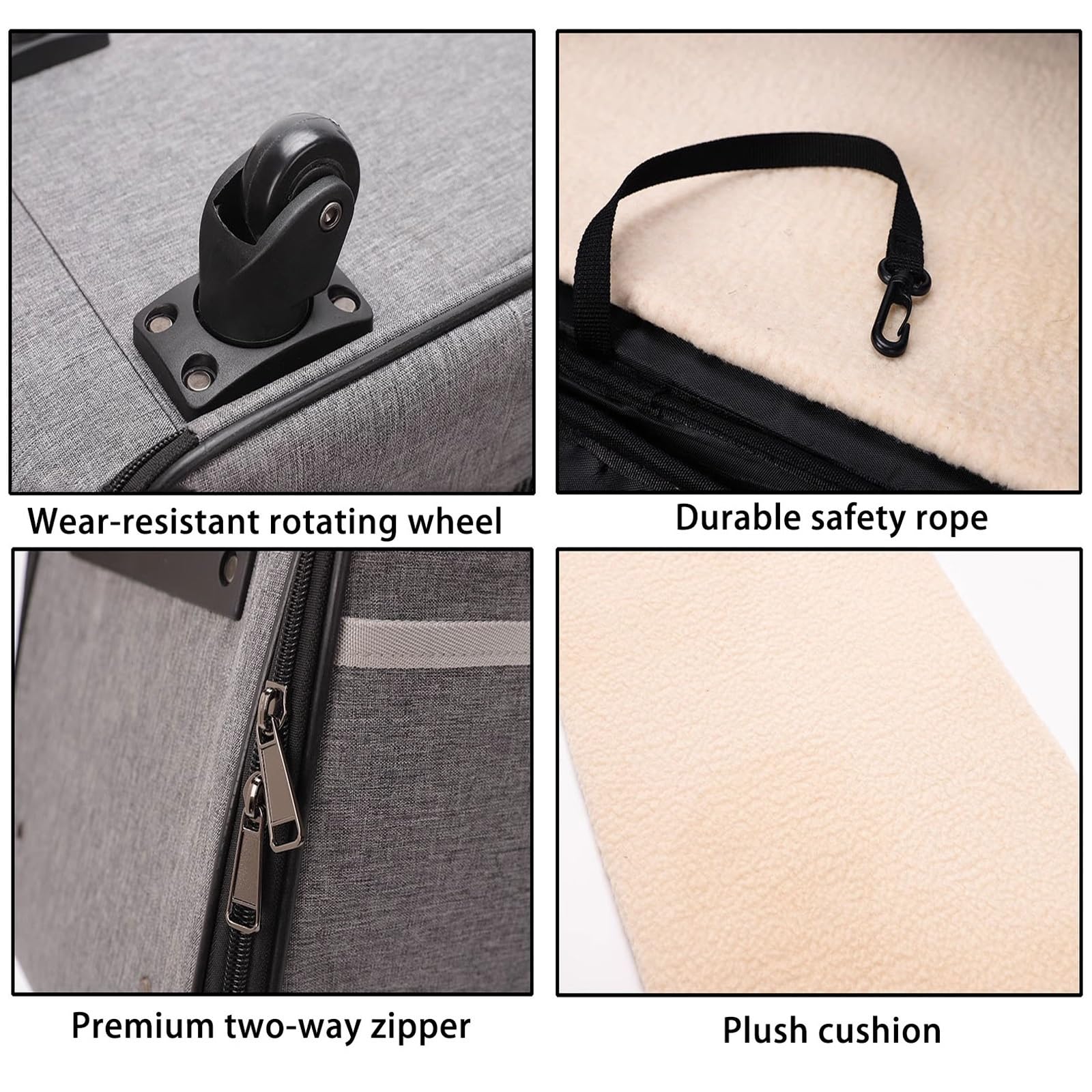 Mochila de Viaje para Mascotas con Asa Telescópica, Transportador de Viaje para Mascotas con Ruedas, Mochila para Gatos y Perros Pequeños de Viaje