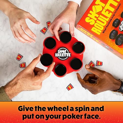 Miniatura 6 de Buzzed Shot Roulette por Relatable - El juego de beber ruleta rueda, juegos de beber para adultos, incluye 1 rueda de ruleta de tiro, 6 vasos, 12