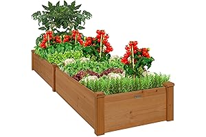 Best Choice Products 8x2ft Outdoor Wooden Raised Garden Bed