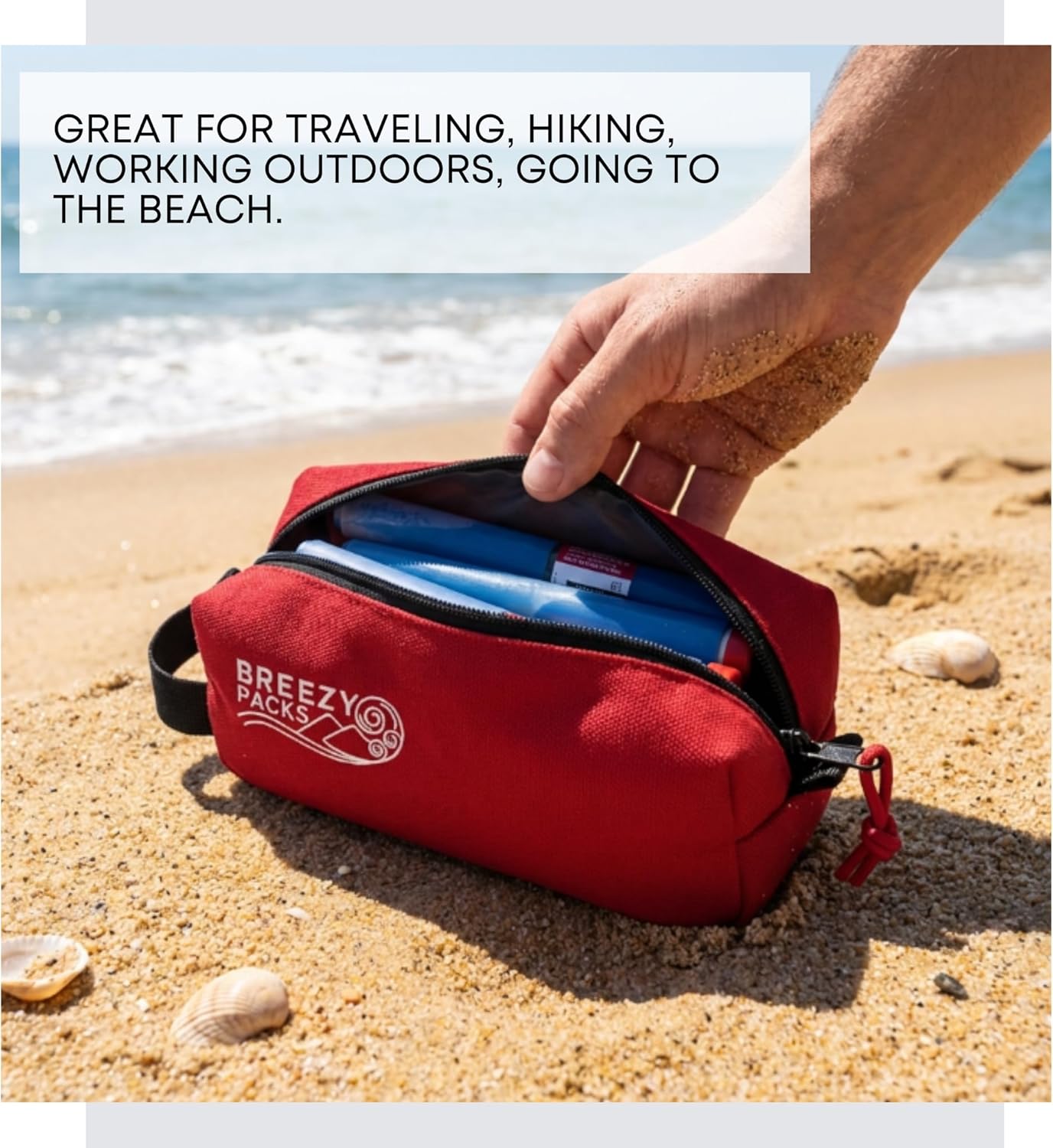 Insulin Cooler Travel Case, No Icepacks, No Charging | Insulin Pen and EpiPen Carry Medical Bag | TSA-Approved Diabetic Case | Keep Medicine at Room Temp. | Breezy Extra (Red)