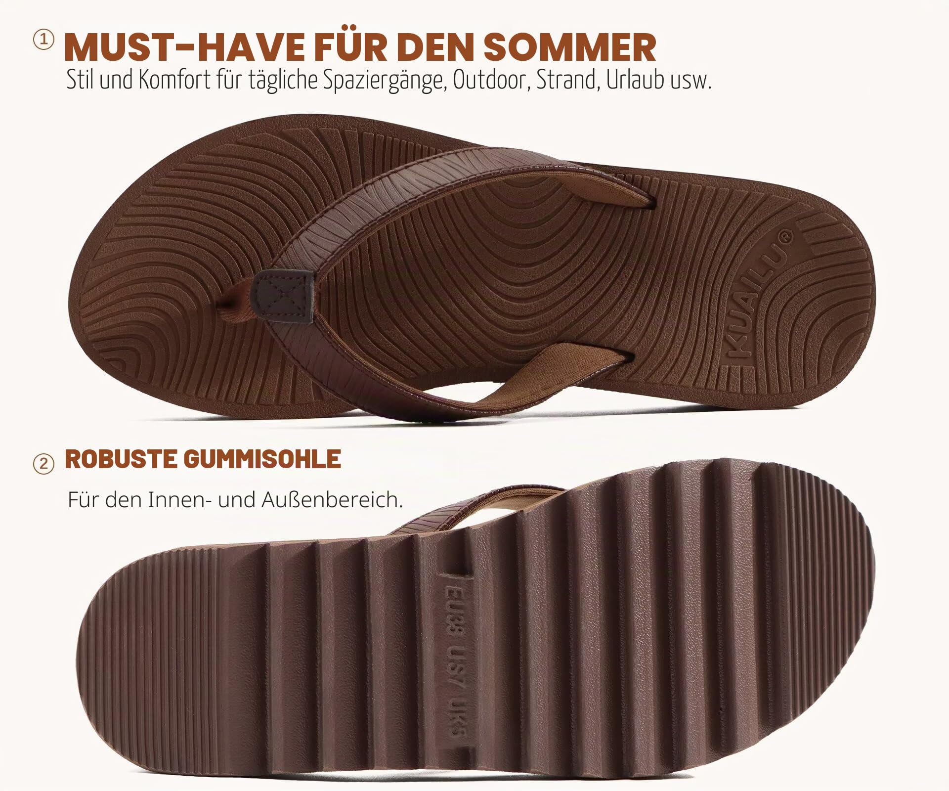 KuaiLu Damen Flip Flops Komfort Yoga Matte Plattform Leichte Zehentrenner für Frauen Dressy Sommer Strand Thong Sandalen, Weich Kissen Fußbett EU36-43