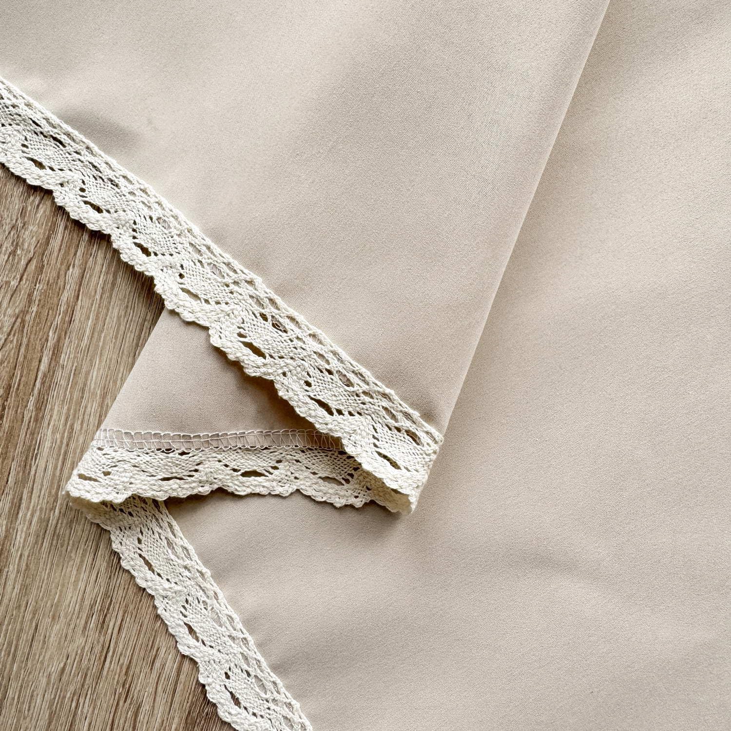 Gxi Beige Privacy Kitchen Curtain Valance Short Semi-Sheer Curtain Bay Window Cover Door Panel Rod Pocket Window Treatment for Bathroom Dining, 2 Panels Each W59 X L47 inch