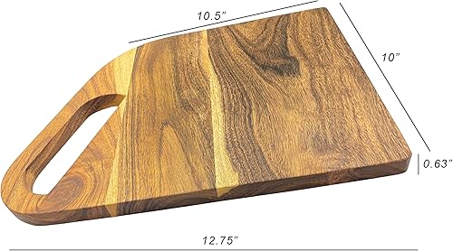 Miniatura 2 de Tabla de cortar de madera para cocina, 12.75 pulgadas de largo x 10 pulgadas de ancho, tablas de cortar de madera con asa, tablas de charcutería,