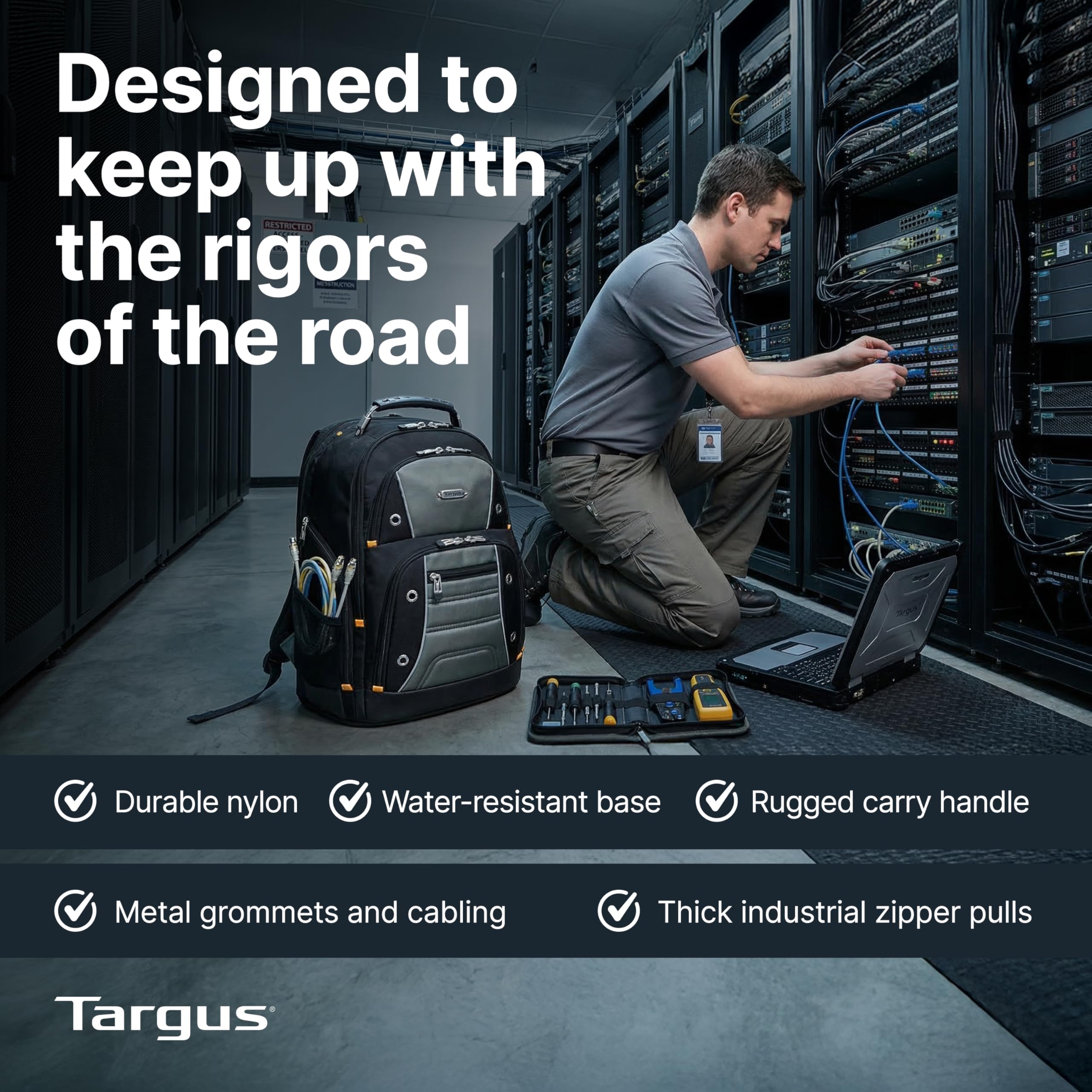 Targus Drifter II Laptop Backpack BlackGray Backpack for Men for Business and Travel Durable Water-Resistant Material Fits up to 17 Laptops TSB239US product thumbnail 6