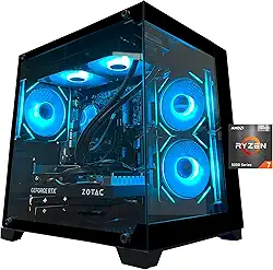 Computador desktop para jogos, Ryzen 7 5700X, RTX 5060, RAM DDR4 de 32 GB e SSD NVMe M.2 de 1 TB, cooler líquido 240, ventiladores ARGB, escritório de design de jogos