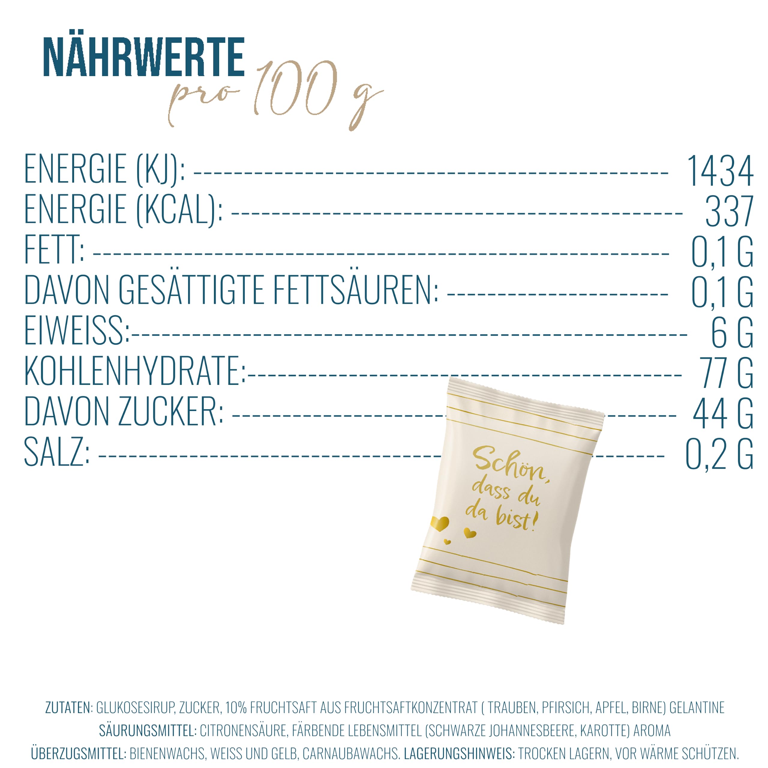 Logbuch-Verlag 100 Schön dass du da bist Gastgeschenke rote Herzen Gummibärchen für Hochzeit Geburtstag Event