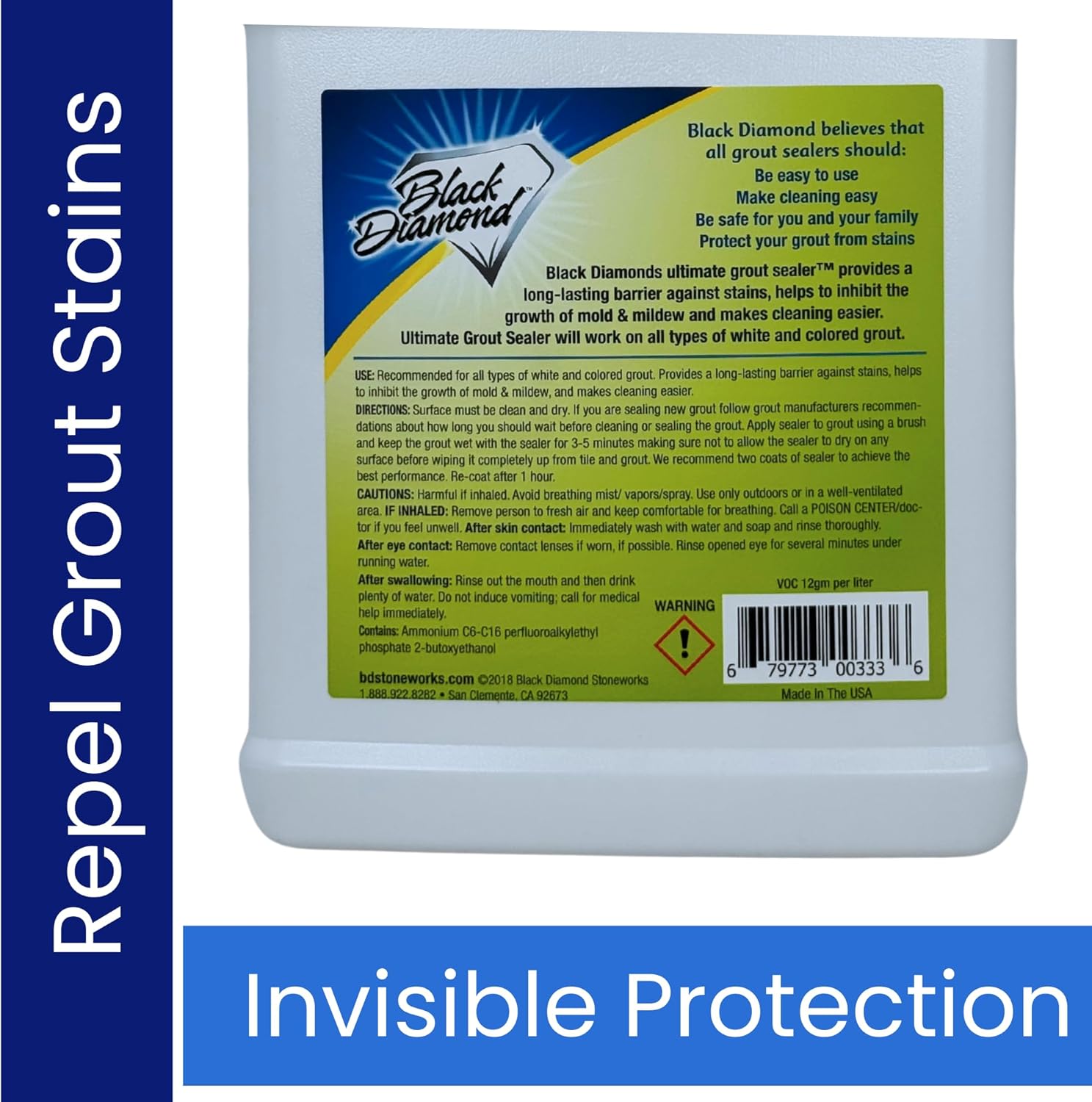 ULTIMATE GROUT SEALER – Professional Strength Tile, Stone & Grout Protection for Showers, Floors & Backsplashes | Easy-Clean, Stain & Moisture Repellent – Low Odor Contractor Grade (Gallon)