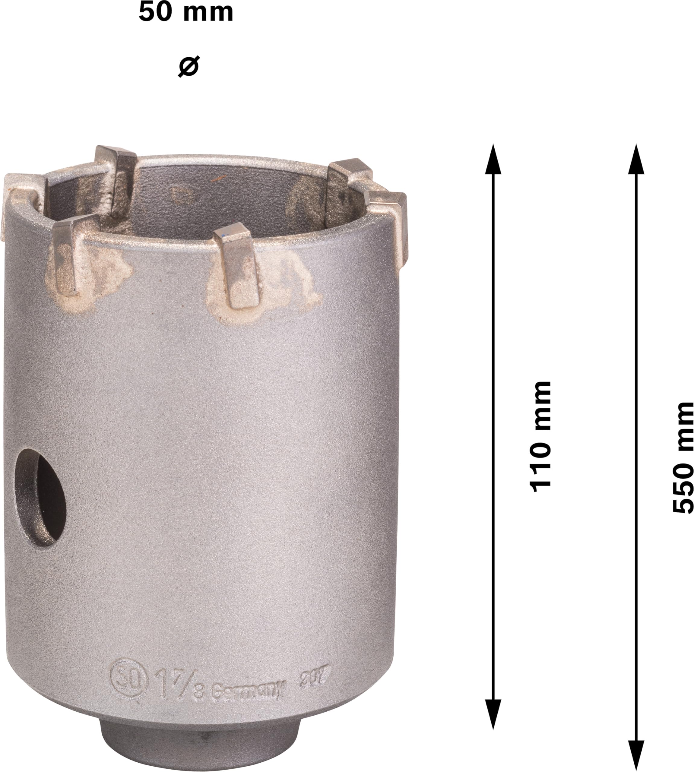 Bosch 2 608 550 075 - Corona perforadora hueca SDS-plus-9 para adaptadores hexagonales (50 x 50 x 72 mm)