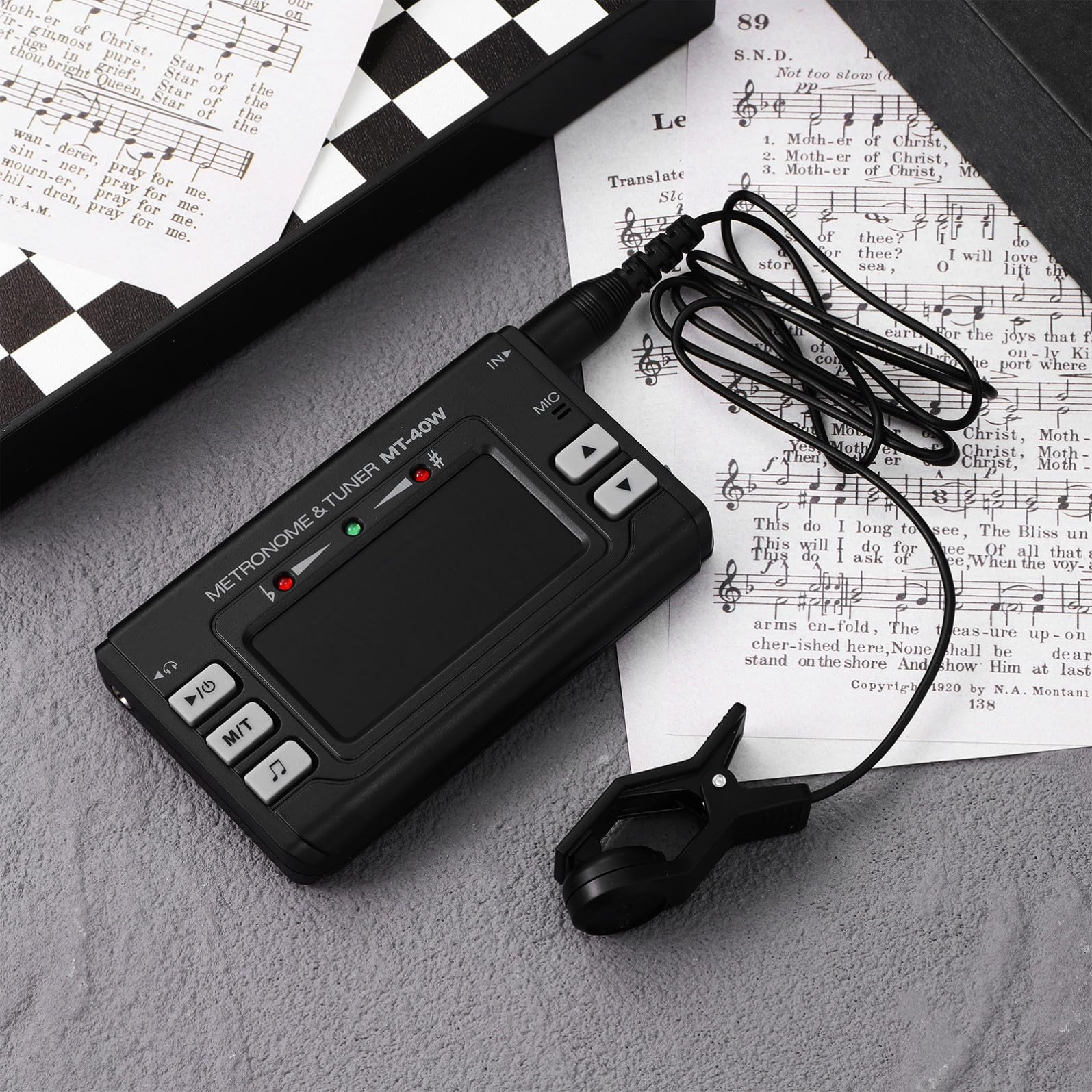 Abaodam Accordatore Per Strumenti Corde e Fiato Con Display Led e Supporto Per Ukulele Chitarra Basso Violino e Mandolino Design Compatto e Portatile