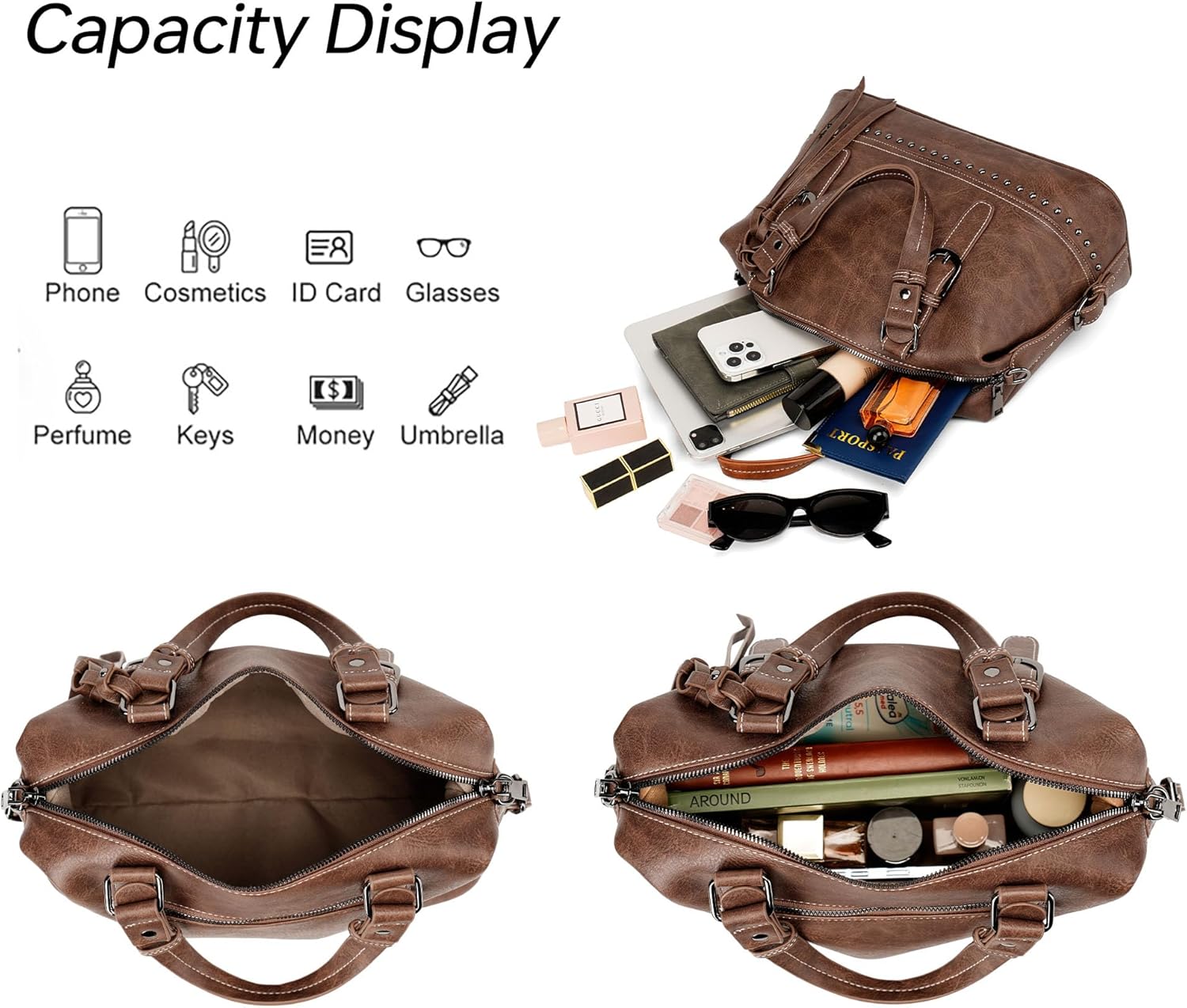 crossbody bags for women，Top-handle bag Handbags Doctor Bag Shoulder bag with Adjustable Shoulder Straps