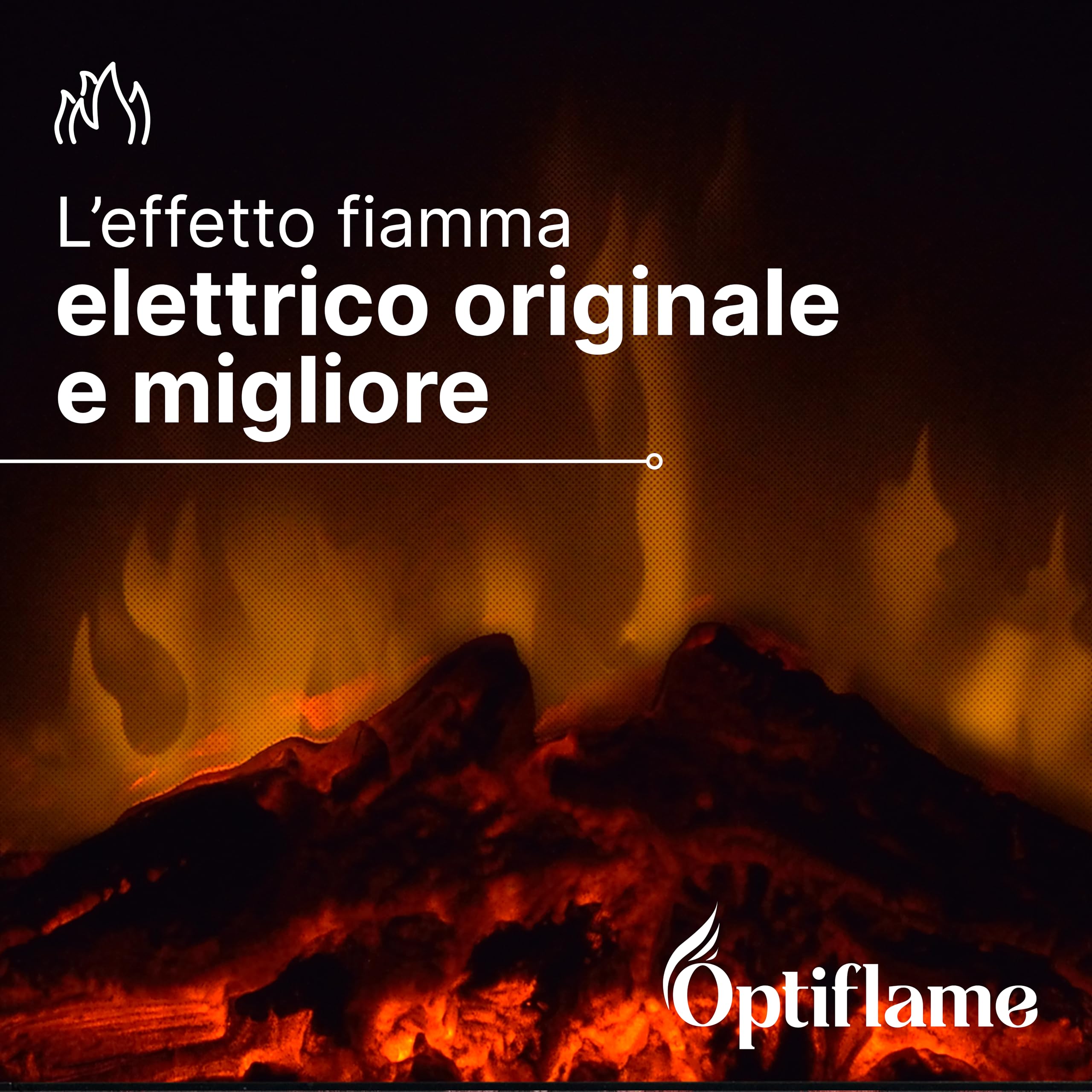 Dimplex Club Caminetto Elettrico Camino Elettrico da Terra con Letto di Ceppi Ardenti e Effetto Fiamma LED Optiflame Camino Finto con Ventilatore Riscaldante da 2 kW Incluso Telecomando