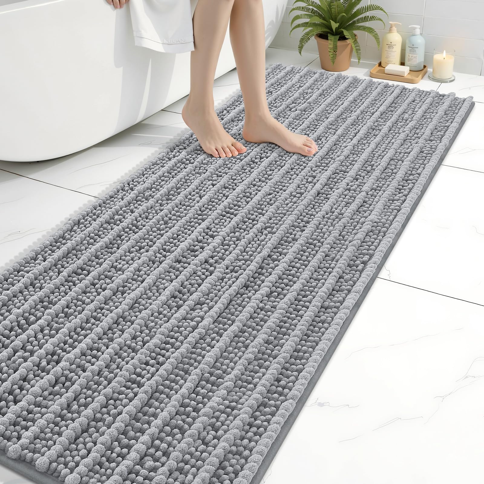 Arotive Bathroom Rugs Mat 70x24, Soft Absorbent Chenille Shaggy Bath Mat