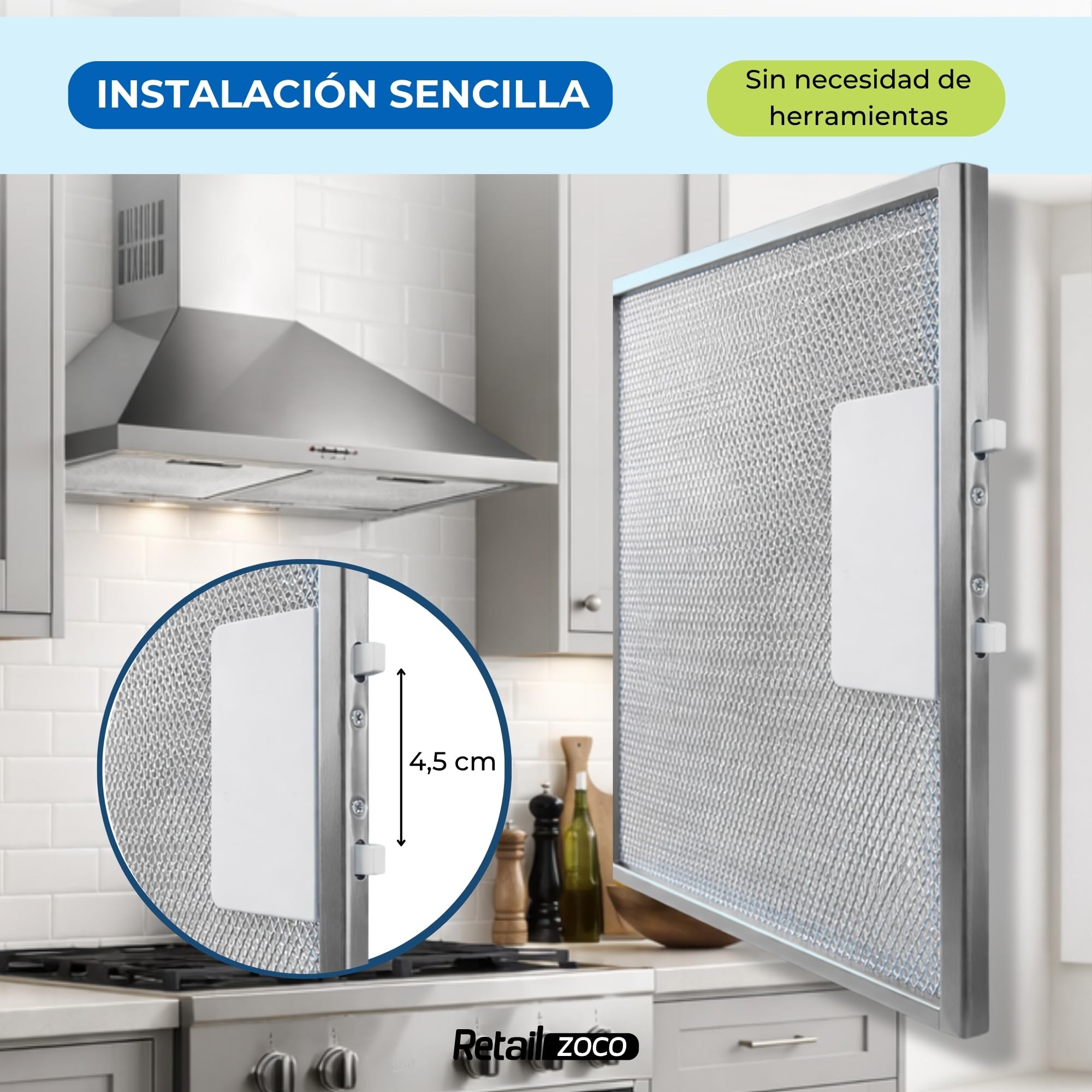 Filtro Campana Extractora compatible con Teka DBB60, Repuesto campana Teka, código original 81460133, Medidas 27.5 cm x 34.4 cm, Contiene 2 unidades de filtro