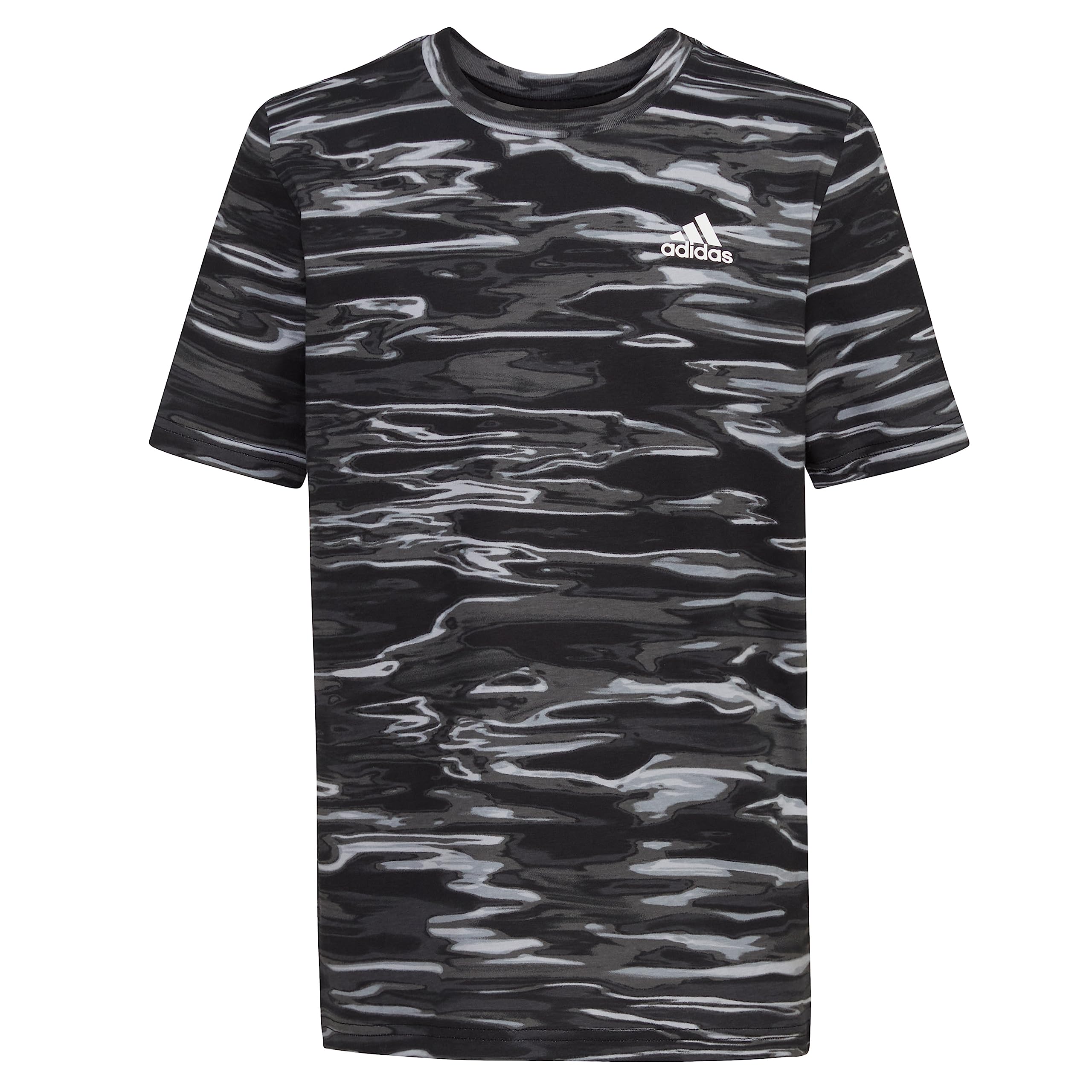adidasBoys' Short Sleeve Cotton Allover Camo Bos Logo T-Shirt