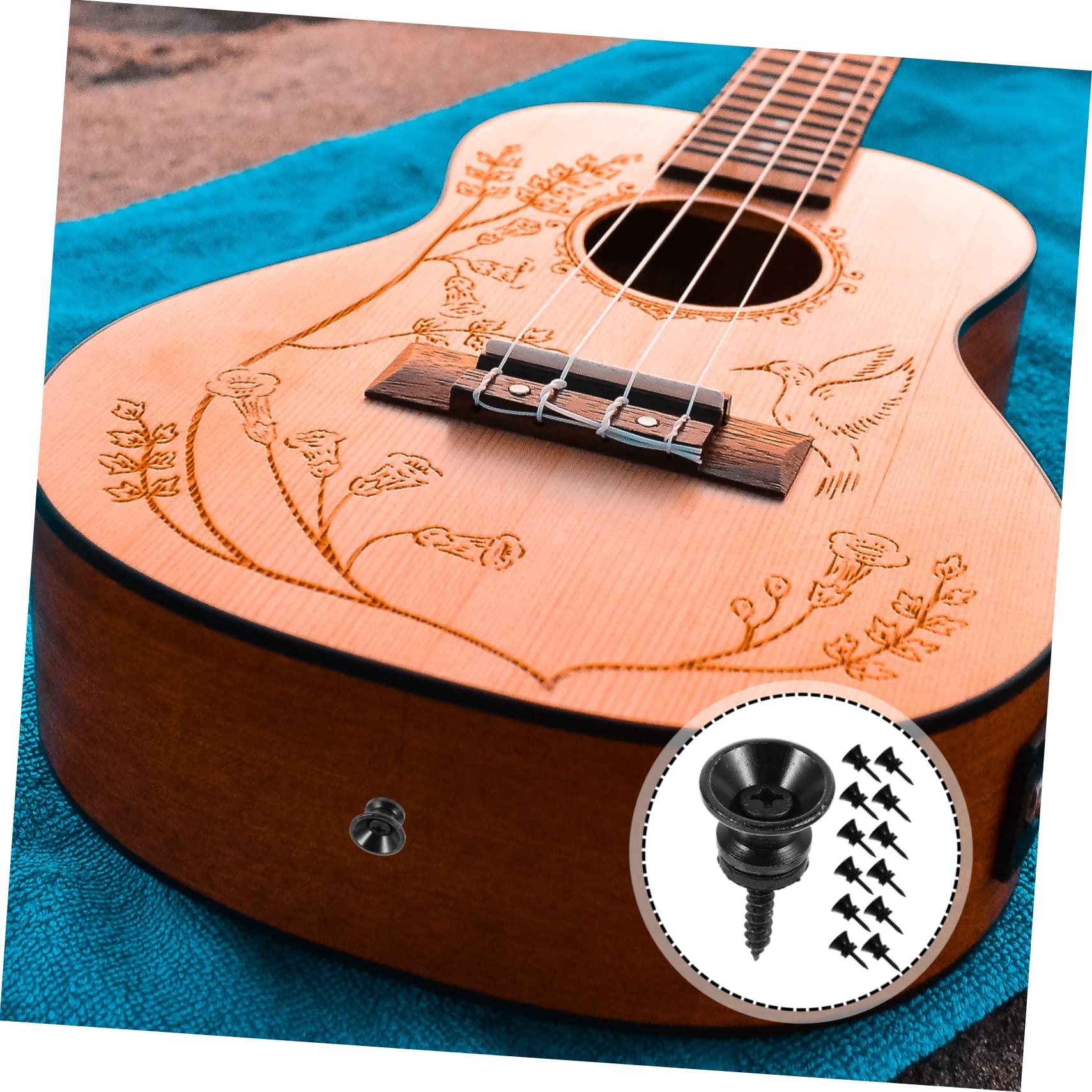 6 Verrous De Sangle Pour Guitare - Boutons De Fixation En Fer Et Feutre - Pour Guitare Acoustique, électrique, Basse