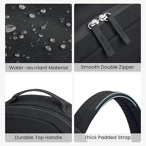 Miniatura 5 de G4Free Mochila pequeña para mujer, mini mochila de nailon para viajes, trabajo, senderismo, color negro