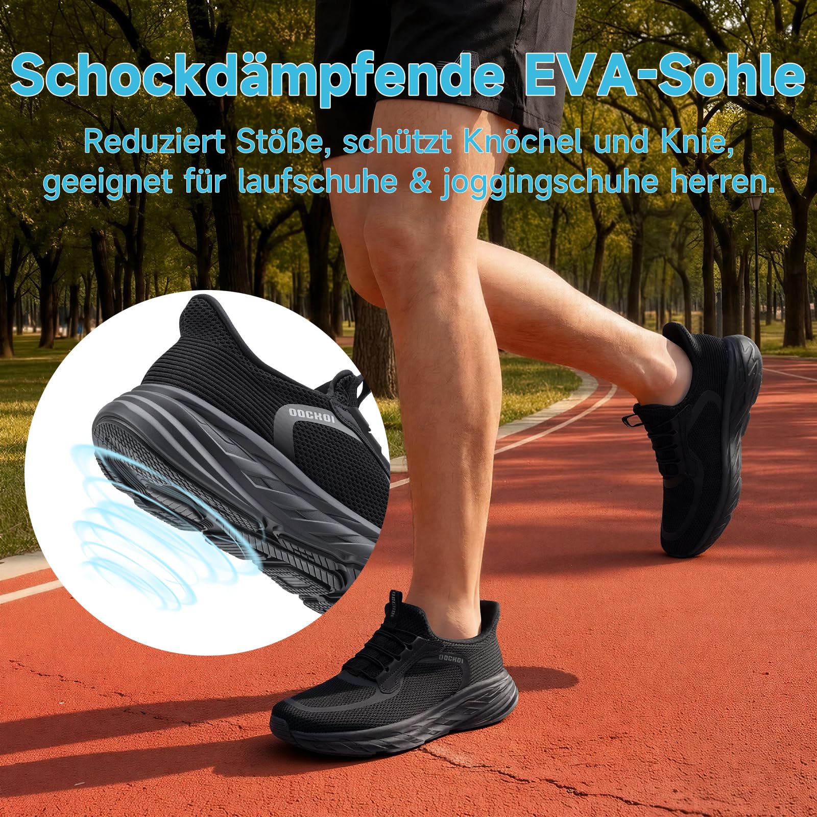 ODCKOI Baskets Slip-on Homme - Chaussures de Course Légères Respirantes
