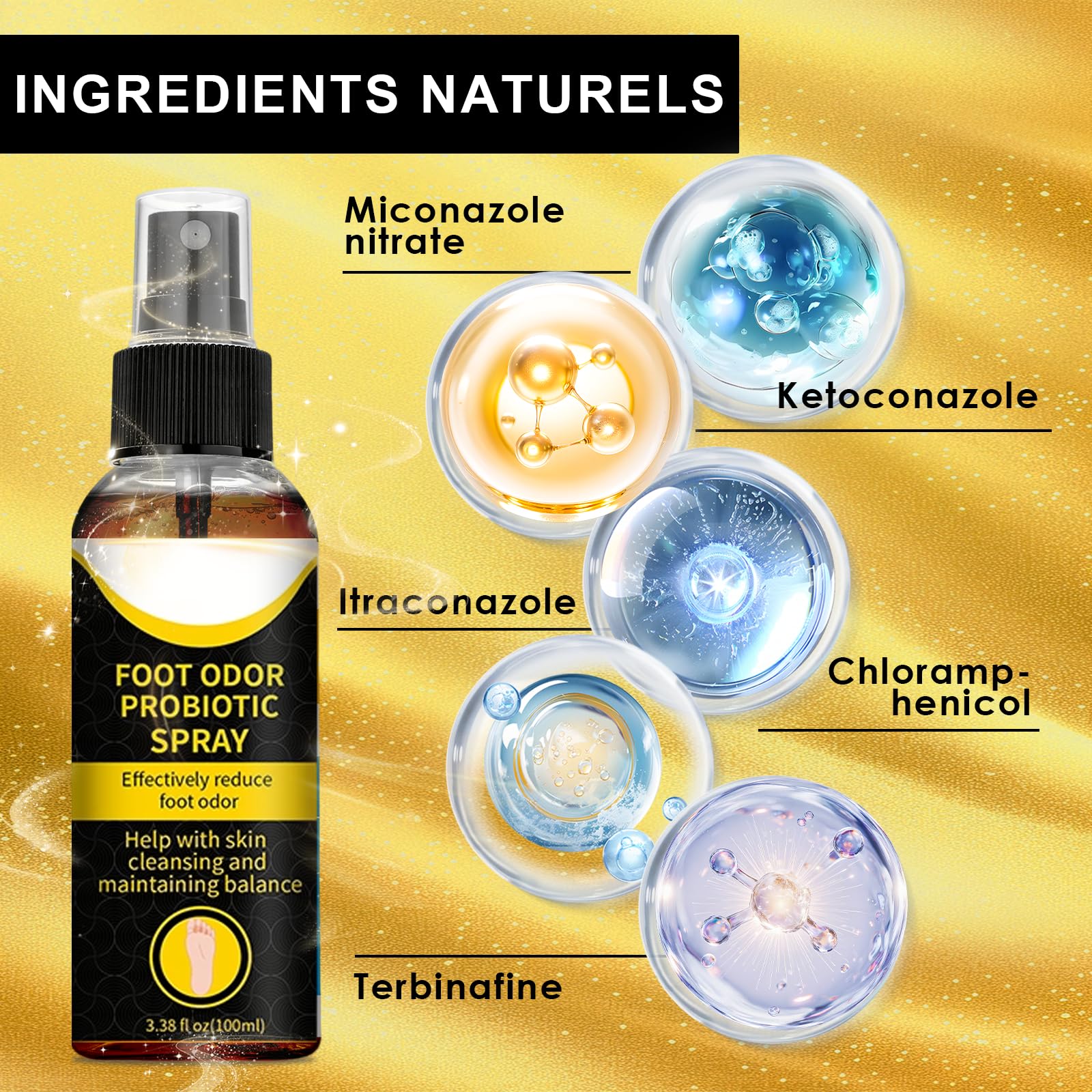 100ml Protect Spray Desodorante Pies, Desodorante para Pies,Acción Absorbente y Antitranspirante, Spray Purificante, Absorción Rápida,Reduce el Sudor Excesivo,Sensación de frescura
